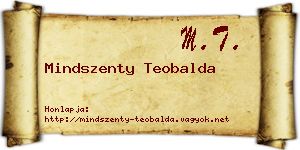 Mindszenty Teobalda névjegykártya